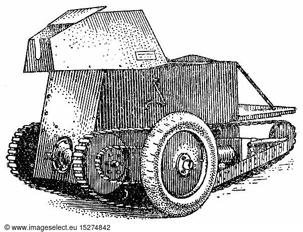 military  Light tank (Tankette)  1920s  illustration from Soviet encyclopedia  1928