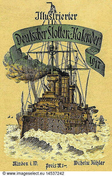 military  navy  Germany  Illustrated German Navy Calendar 1917
