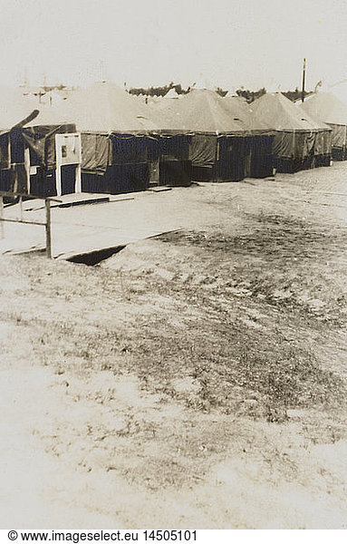 Military Tents  WWII  2nd Battalion  389th Infantry  US Army Military Base  Indiana  USA  1942