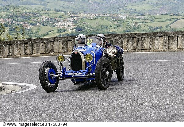 Mille Miglia 2014  No. 37 Bugatti T 37built in 1928 Vintage car race. San Marino  Italy  Europe