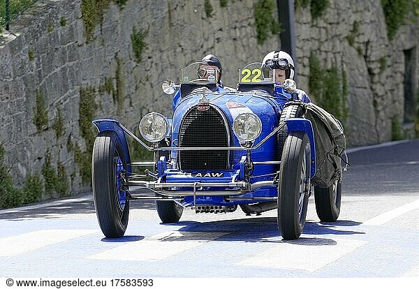 Mille Miglia 2014  No. 22 Bugatti T 37/35T built in 1929 Vintage car race. San Marino  Italy  Europe
