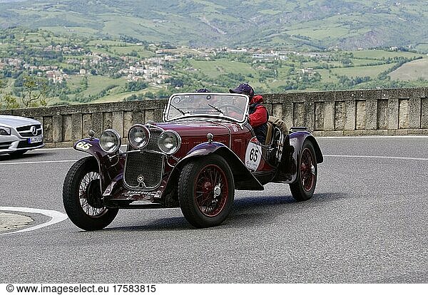 Mille Miglia 2014  No. 65 FIAT Siata 514 MM built in 1930 Vintage car race. San Marino  Italy  Europe