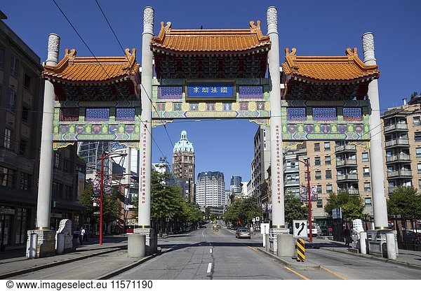 Millennium Gate  Chinatown  Vancouver  British Columbia Province  Kanada  Nordamerika