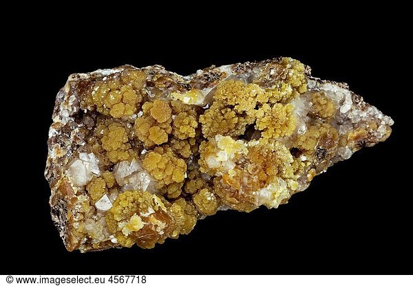 Mimetite - Lead chloroarsenate - Mexico - a minor ore of lead - chemically similar to vanadinite and pyromorhite with which it forms a series