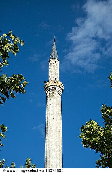 Minarett der Sinan-Pascha-Moschee  Prizren  Republik Kosovo  Balkan