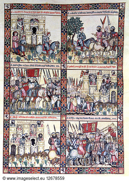 Miniatur im Codex Cantigas de Santa Maria aus dem 13. Jahrhundert  Lied CLXXXVII: Gran fe devia  H?
