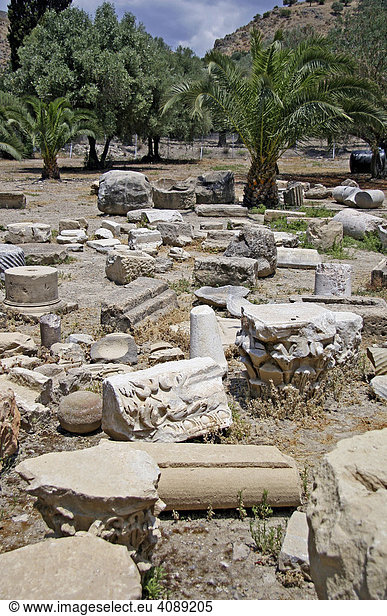 Minoische Siedlung  Ausgrabungsstätte Gortys  Südkreta  Kreta  Griechenland