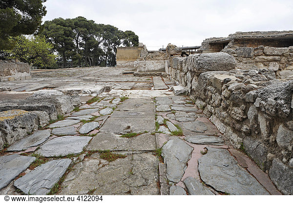 Minoische Straße zum Palast von Knossos  Kreta  Griechenland