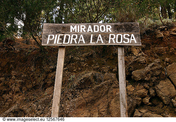 Mirador Piedra la Rosa  Wegweiser  Teneriffa  Kanarische Inseln  2007.
