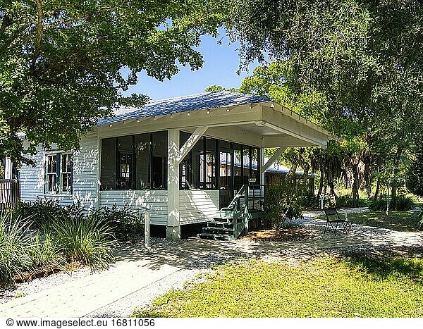 Miss Charlottas Tea Room im Sanibel Historical Museum and Village auf Sanibel Island an der Südwestküste von Florida in den Vereinigten Staaten.