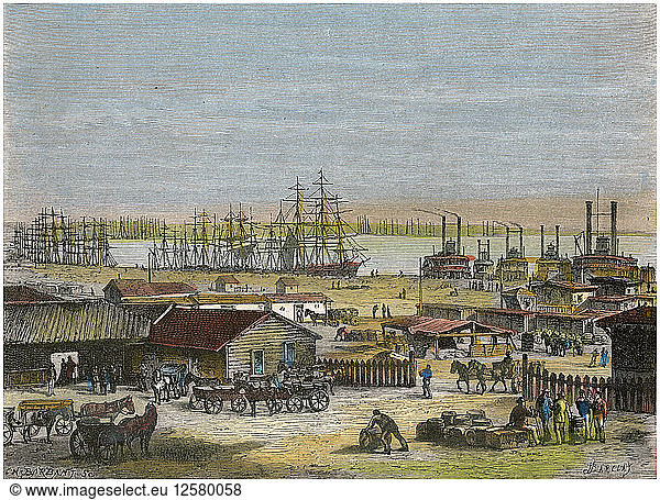Mississippi River  New Orleans  Louisiana  USA  um 1880. Künstler: Barbant
