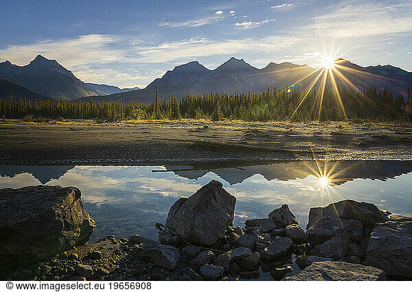 Mitchell Range and Kootenay River  Kootenay National Park  Briti