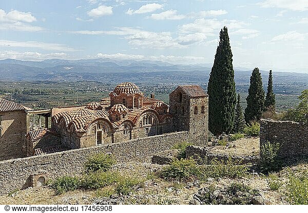 Mitropolis Agios Dimitrios  Hauptkirche  Museum  byzantinische Ruinenstadt Mistra  Mystras bei Sparta  Lakonien  Peloponnes  Griechenland  Europa