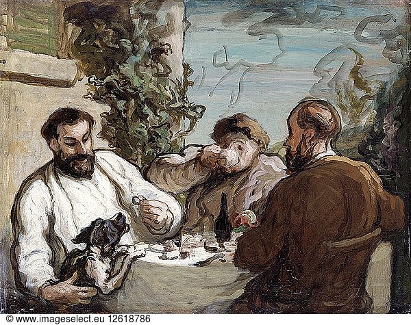 Mittagessen auf dem Lande  um 1868. Künstler: Honore Daumier.