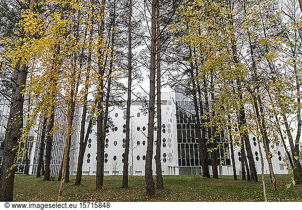 Modern building near a forest  Vilnius  Lithuania