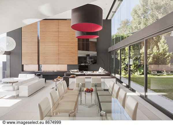 Modern dining room and open floor plan