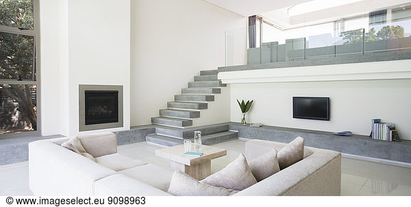 Modern living room with balcony