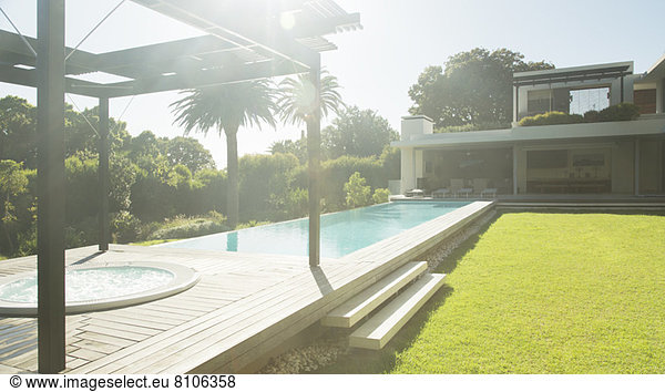 Modernes Haus und Schwimmbad
