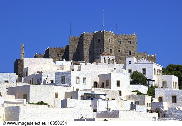 Monastery of St. John at Chora  UNESCO World Heritage Site  Patmos  Dodecanese  Greek Islands  Greece  Europe