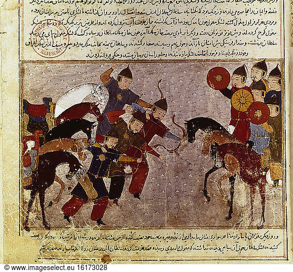 Mongolian warriors / Persian illumination.