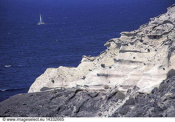 Monolithos beach  Santorini  Cyclades islands  Greece  Europe