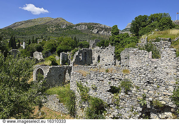 Montenegro  Crna Gora  Rumija-Gebirge  Ruinen der historischen Siedlung Old Bar