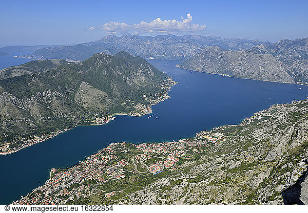 Montenegro  Crna Gora  The Balkans  Kotor  View over Bay of Kotor