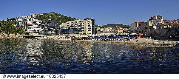 Montenegro  view over beach in Budva