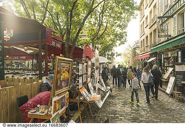 Montmartre  18. Arr. Kunststraßenfest am Place du Tertre sacre coeur