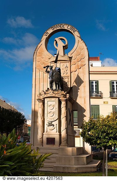 Monument to Spain from Franco dictatorship  Melilla  Spain  Europe