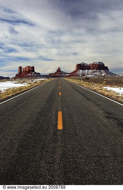Monument Valley  Winter  Buttes  Monolithe  Utah  USA  North America  Erosion  Rock  Rock formation  Monolith  Nature  Panorama  Sand  Sandstone  Snow  Landscape  Scenery  Snow  Sculpture  Rock  Southwest  Butte  Wild west  Weather  Blue  Blue sky  Unique  Grinded  south west  Weathered  Road  Highway