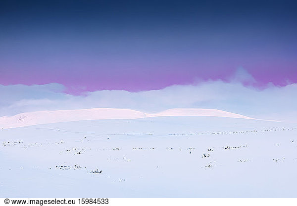 Moody winter landscape  Tana  Norway