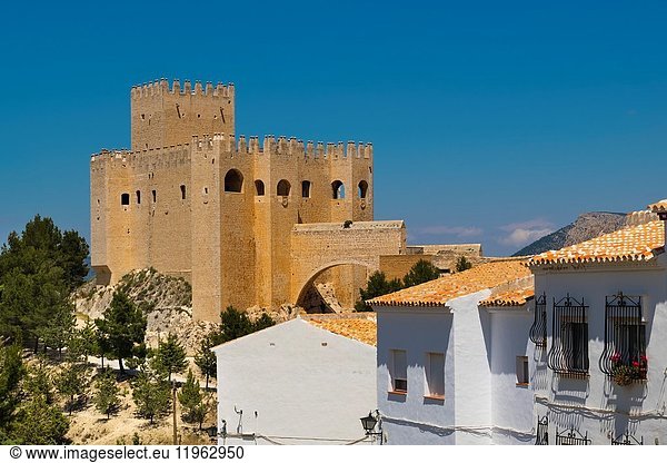 Moorish castle and village of Velez Blanco. Almeria province  Andalusia  Southern Spain Europe.
