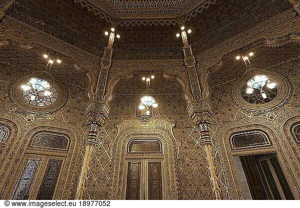 Moorish salon  Salão Árabe  in the Palácio da Bolsa  Stock Exchange Palace  neoclassical magnificent building  Porto  Portugal  Europe