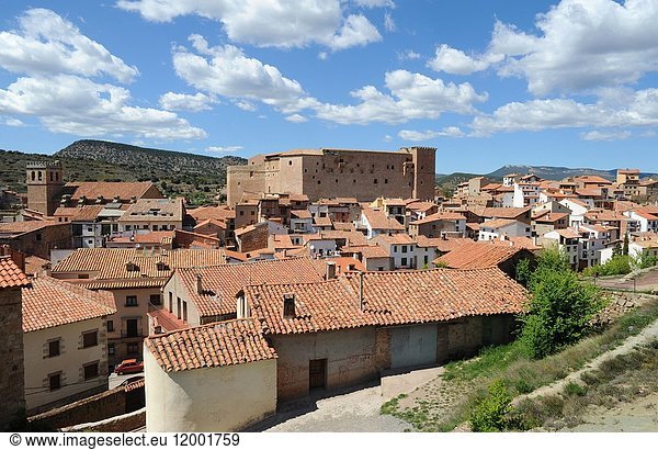 Mora de Rubielos  Castle and town. Gudar-Javalambre  Teruel province  Aragon  Spain.