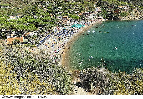 Morcone Beach  Golfo Stella  Elba Island  Province of Livorno  Tuscany  Italy  Europe