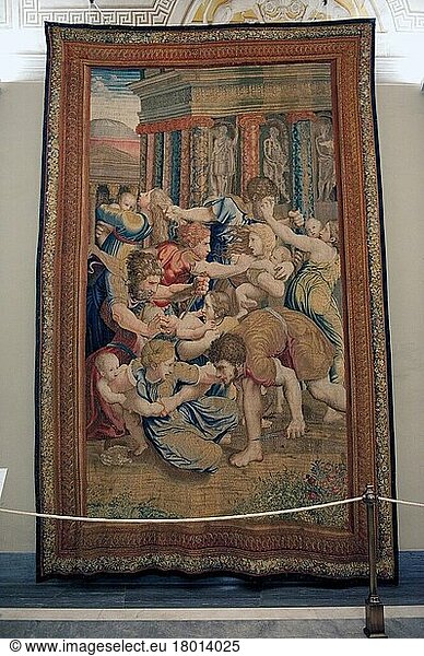 Mord der Unschuldigen von Bethlehem  Gobelin in der Galleria degli Arazzi  Vatikanische Museen  Vatikan  Rom  Latium  Italien  Europa  Vatikanstadt  Europa
