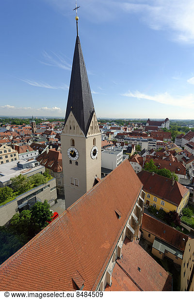 Moritzkirche  vom Pfeifturm  Ingolstadt  Oberbayern  Bayern  Deutschland