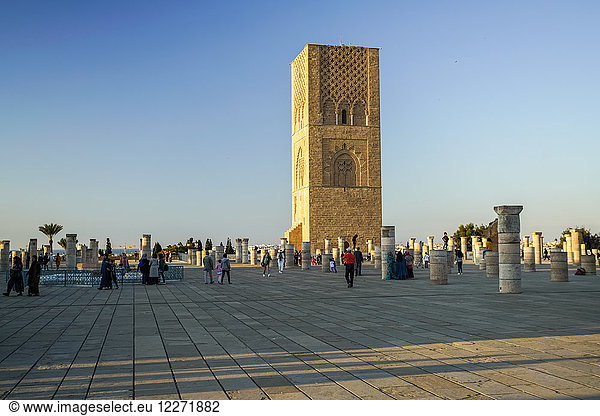 Morocco,  Rabat,  view to Hassan Tower