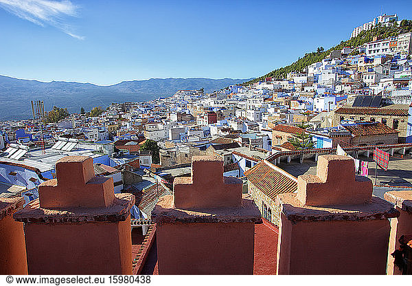 Morocco  Chefchaouen  View of city