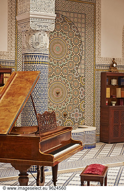 Morocco  Fes  piano at Hotel Riad Fes