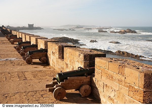 Morocco - The Skala de la Ville  the great sea bastion of Essaouira with its collection of European cannons Essaouira probably is Morocco´s most attractive seaside town and lies at the Atlantic Ocean west of Marrakesh