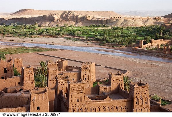 Morocco - The world-famous kasbahs = fortress at Aït Benhaddou just south of the High Atlas mountains and near the town of Ouarzazate are under the auspices of the UNESCO Southern Morocco