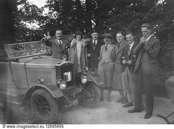 Morris Cowley with participants in the JCC Inter-Centre Rally  1932. Artist: Bill Brunell.