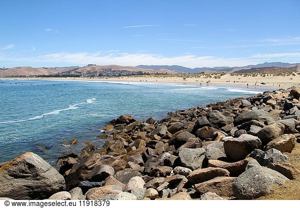 Morro Rock Beach  Morro Bay  San Luis Obispo County  California  United States  North America.
