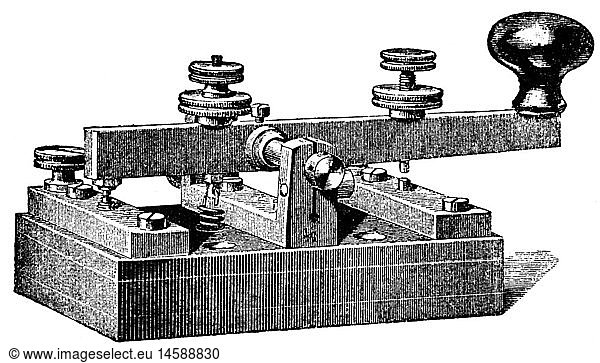 Morse  Samuel  27.4.1791 - 2.4.1872  US Erfinder  'Der Morse Taster'  Xylografie  um 1900