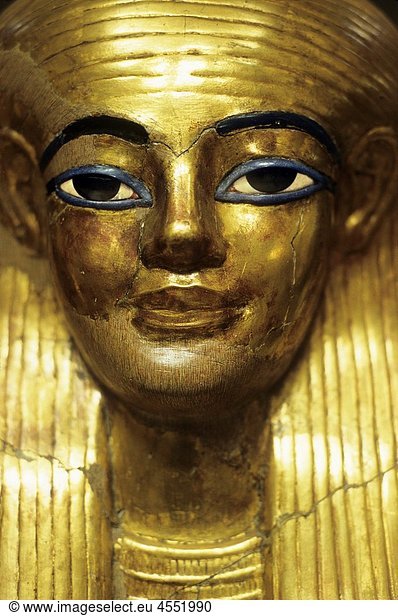 mortuary mask of Yuya  Museum of Egyptian Antiquities  Cairo  Egypt  Africa