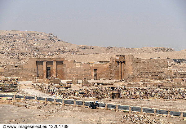 Mortuary temple at the funerary necropolis at Giza  Egypt. Circa 2500 BC