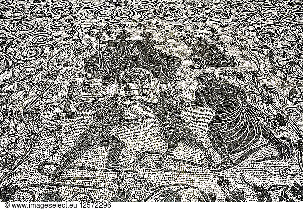 Mosaik auf dem Boden des Hauses von Bacchus und Arianna  Ostia Antica  Italien. Künstler: Samuel Magal