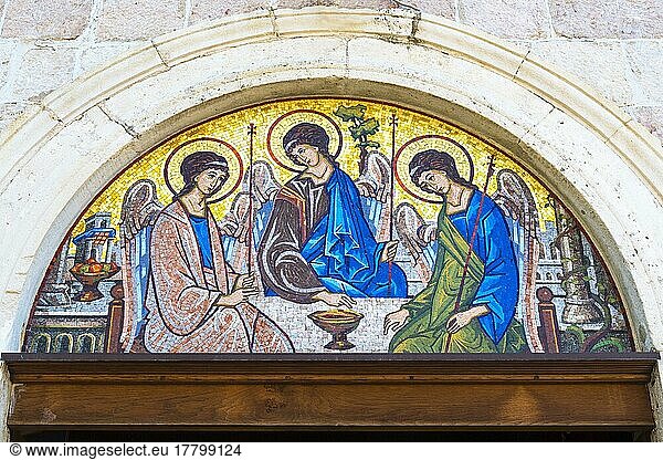 Mosaik der Heiligen Dreifaltigkeit  Kirche der Heiligen Dreifaltigkeit  Altstadt von Budva  Montenegro  Europa